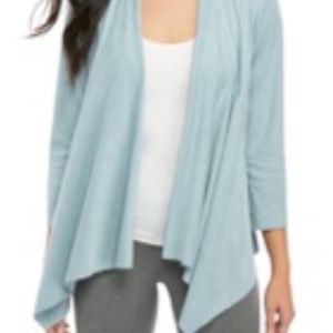 New Directions Suede Drape Front Jacket